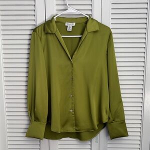 Rachel Zoe Olive Button-Down Blouse